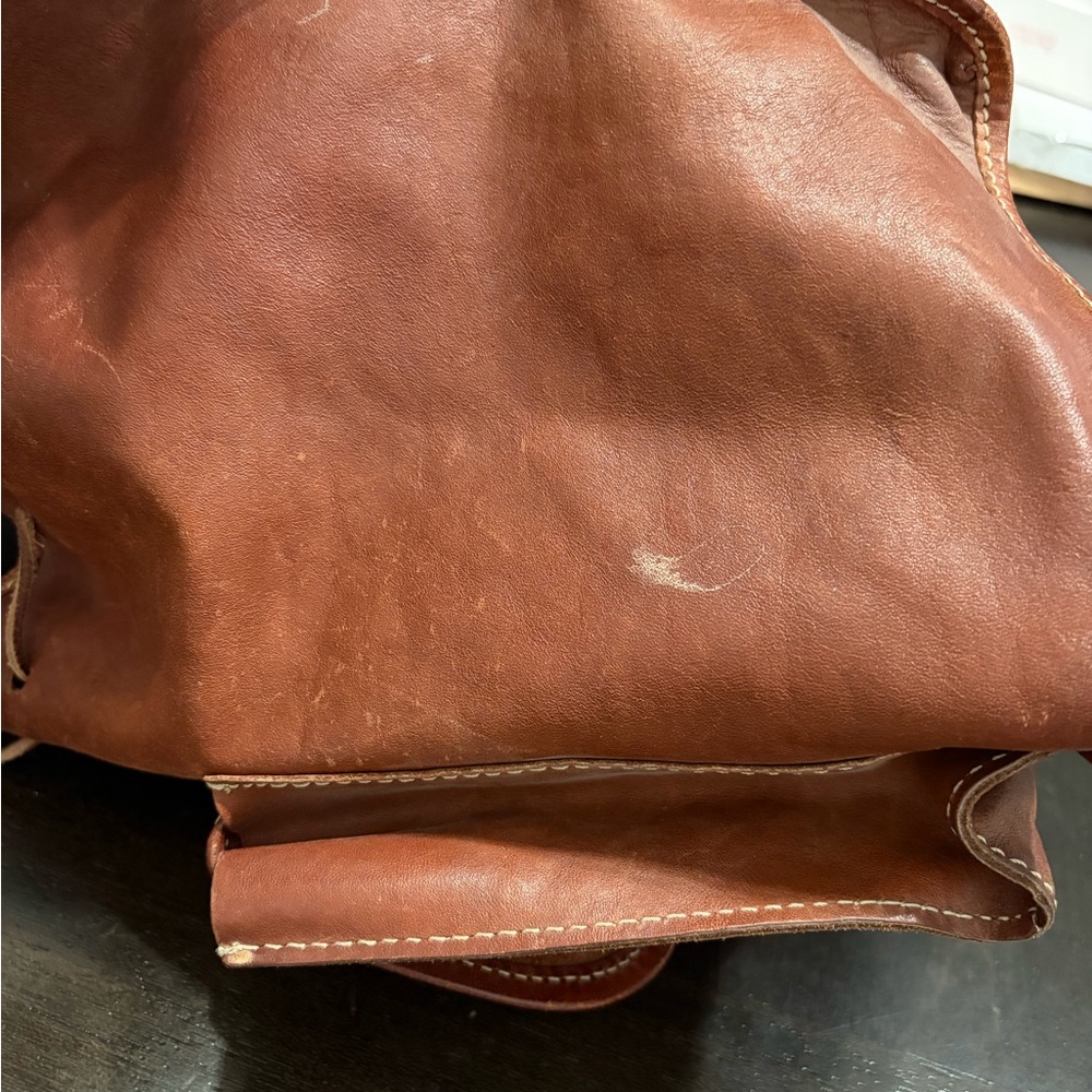 Moschino Camel Leather Crossbody Backpack - Picture 8 of 14